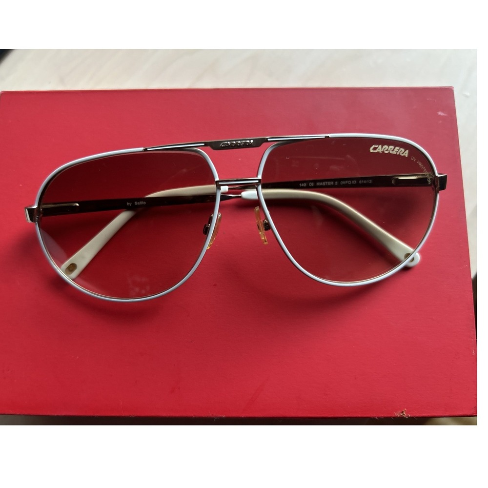 Carrera Master 2 Aviator Sunglasses White Gold Brown Gradient 0VFQ ID 61 12 140